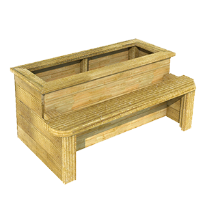 Sticker graphic representing Outdoor Wooden Bench Planter
